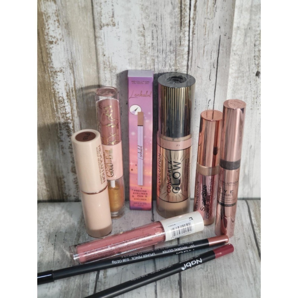 Revolution Makeup Lot 9 Items Foundation Concealer Lip Gloss Eyeliner Pencil Set - Picture 4 of 6